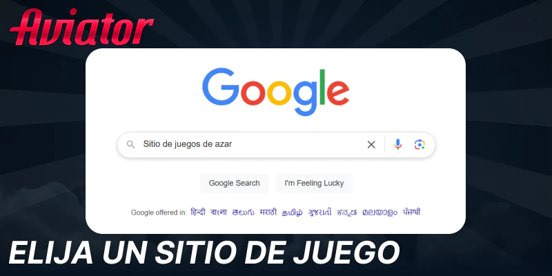 Seleccione un sitio para jugar Aviator