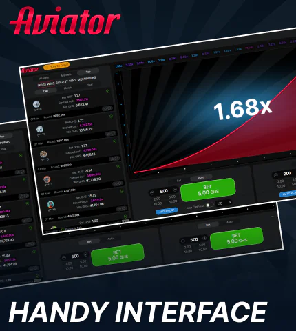 Easy interface in Aviator game for Ghana players
