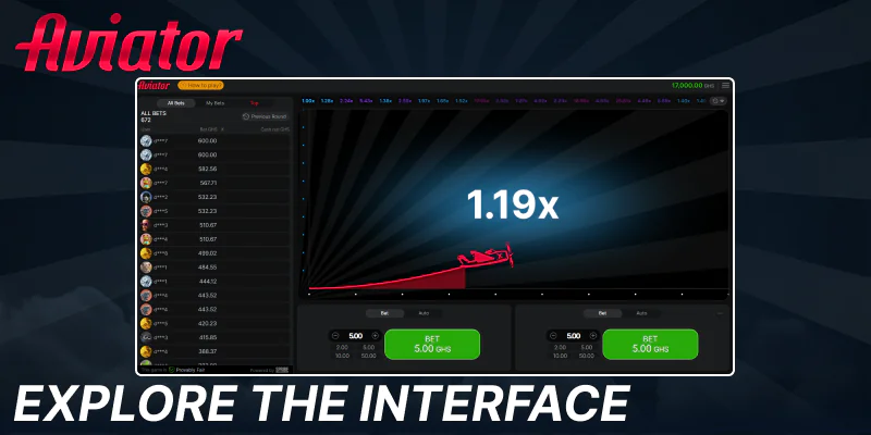 Explore the Aviator game interface