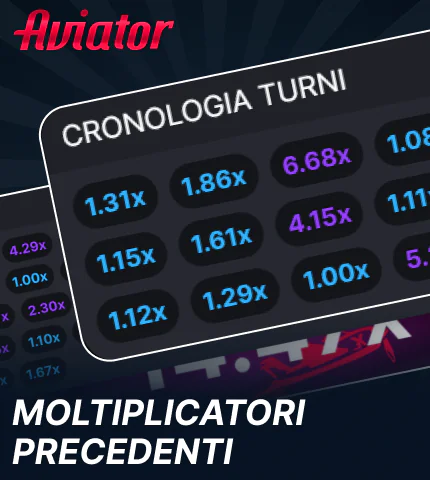 Barra superiore delle probabilità nel gioco Aviator