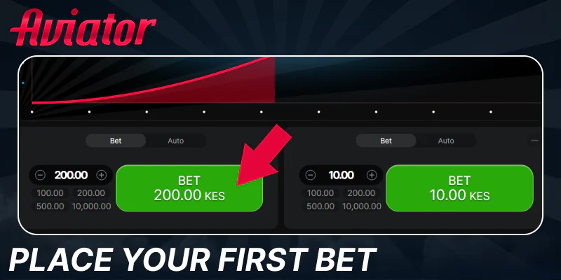 Make a bet in Aviator game