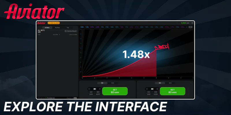 Explore the Aviator game interface