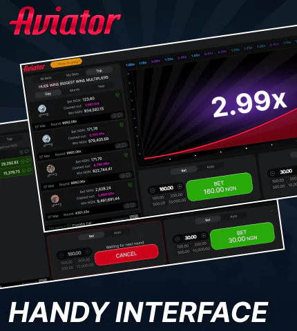 Easy interface in Aviator game for Nigeria players