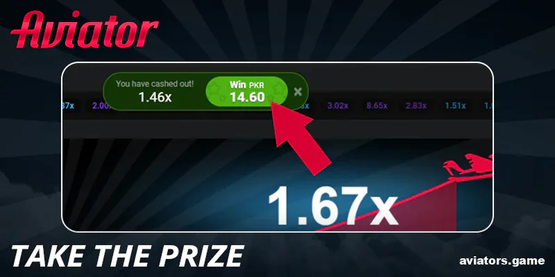 Collect your prize in Aviator game