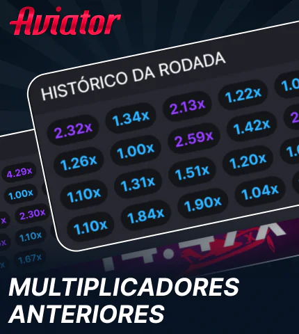 Barra superior de probabilidades no jogo Aviator