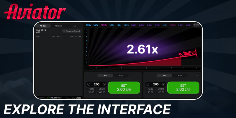 Explore the Aviator game interface