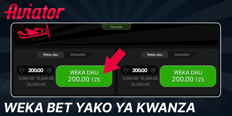 Weka dau katika mchezo wa Aviator