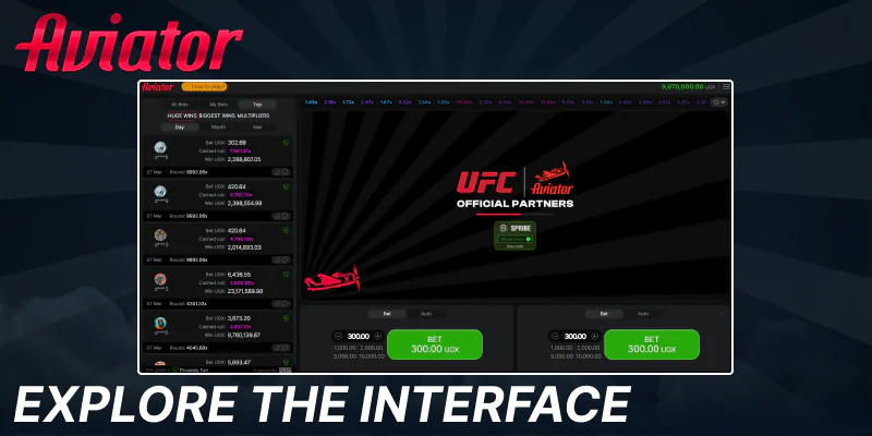 Explore the Aviator game interface