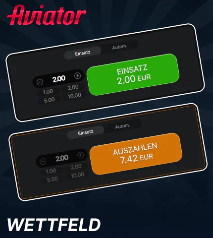 Wettpanel in Aviator