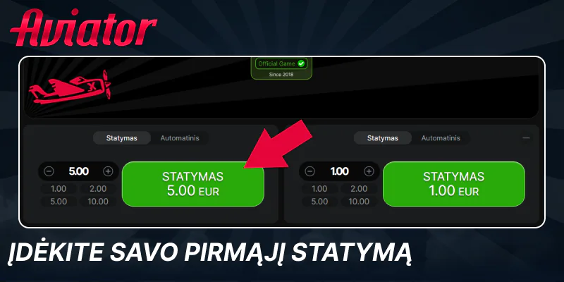 Lažinkitės dėl Aviator