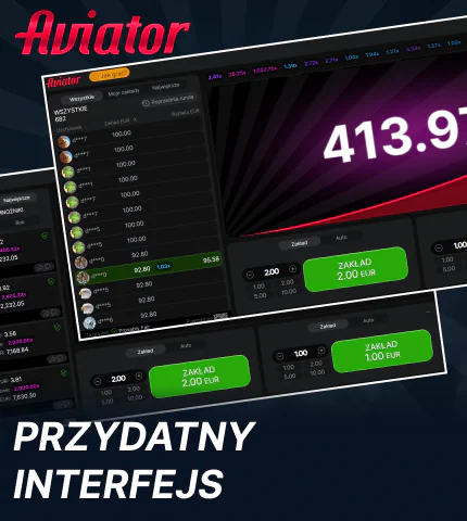 Łatwy interfejs w grze Aviator
