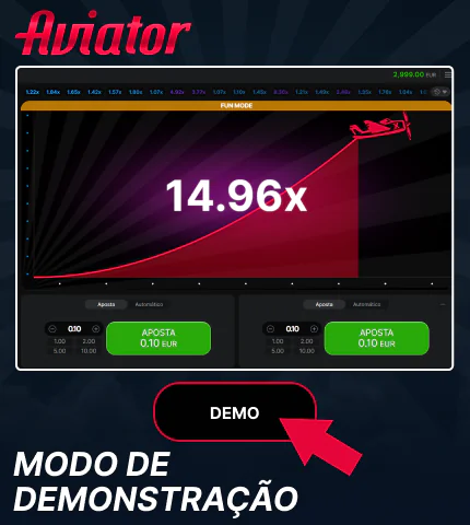 Modo de demonstração no jogo Aviator