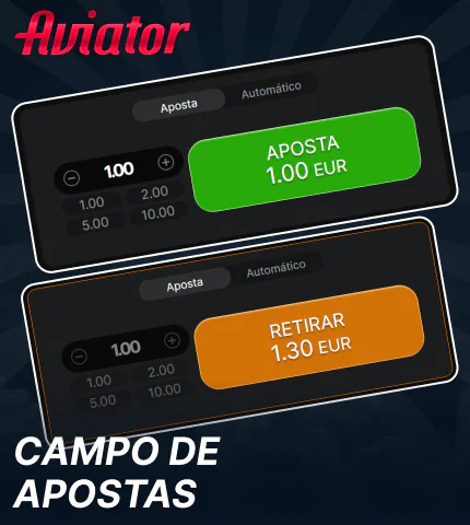 Painel de apostas no Aviator